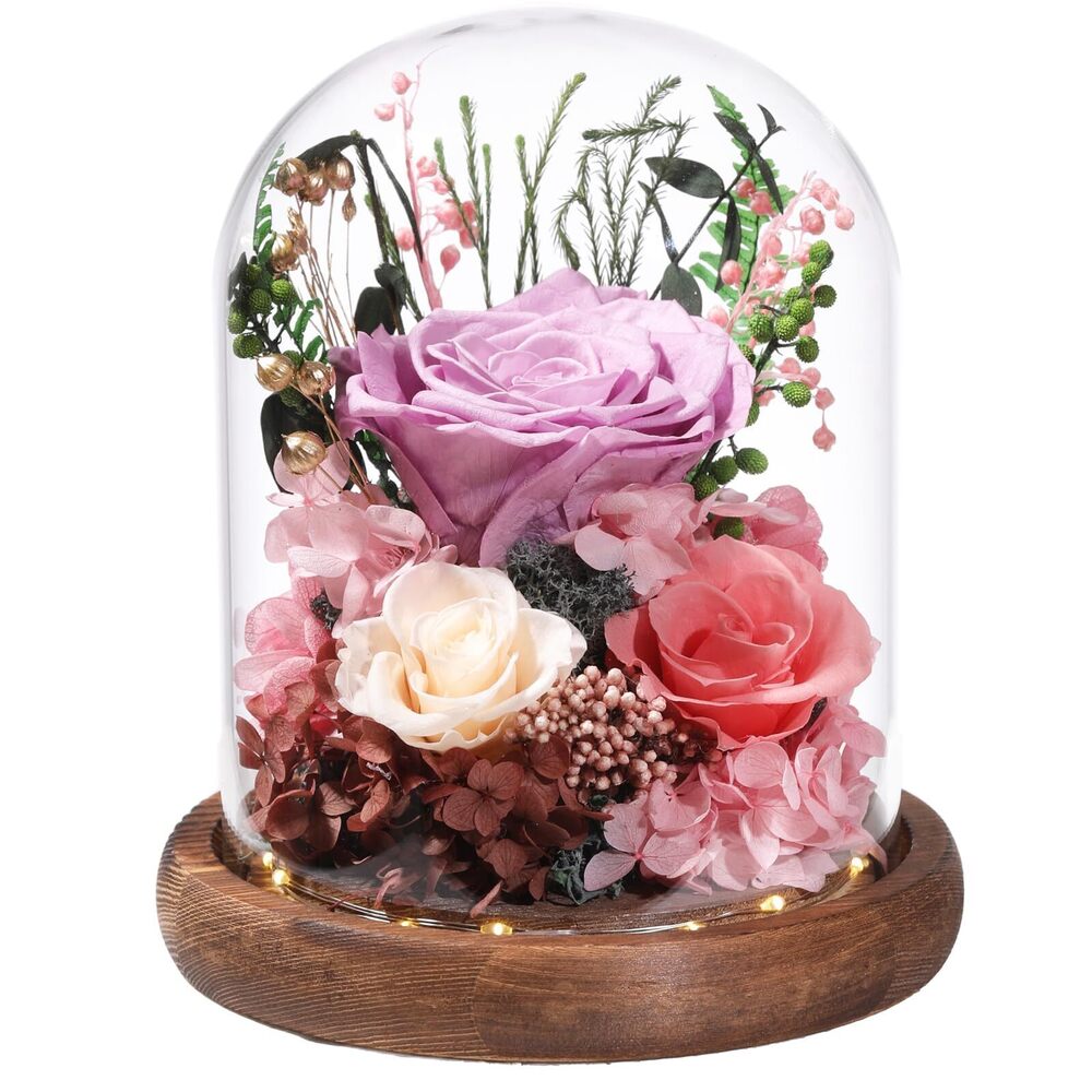 8939 Flowers for Delivery Prime Preserved Flowers Lilac Roses with LED